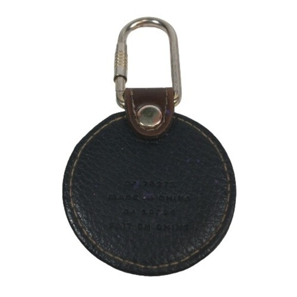 Liz Claiborne Logo Keychain Keyring Purse Fob Black Pebbled Brown Leather #70272 - Picture 4 of 7